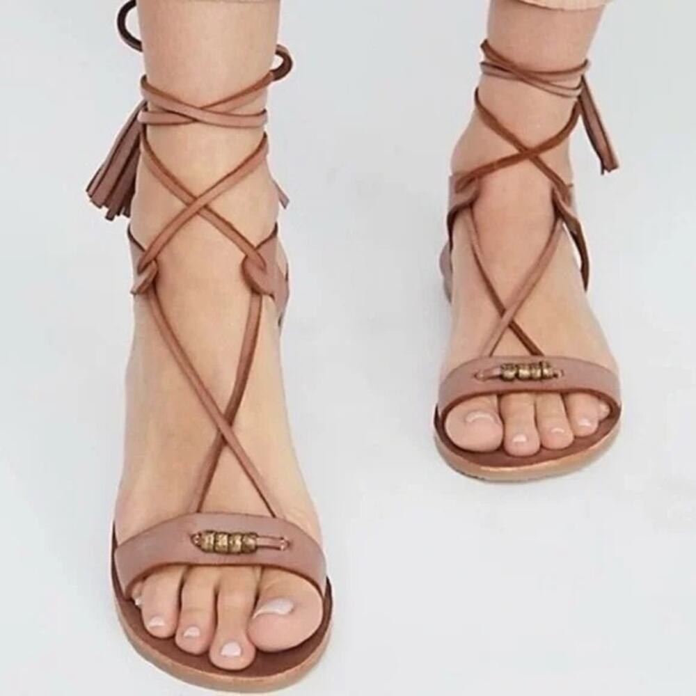 Free People Womens 6.5 Bryn Marr Sandals Strappy Festival Summer Concert Boho